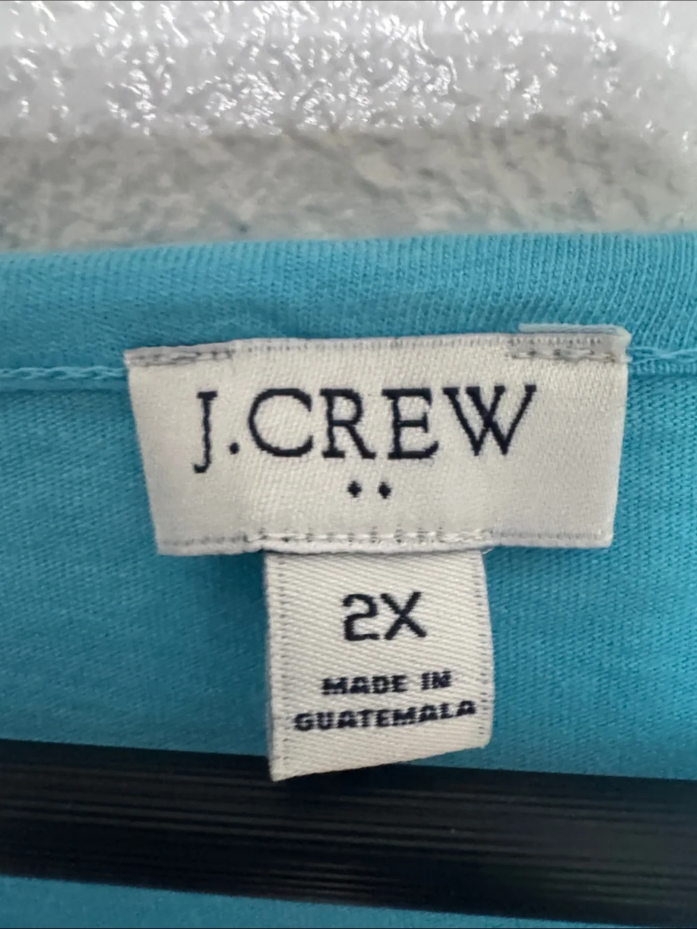 J.Crew Bright Turquoise Blue Short Sleeve Crewneck Tunic Top 2X